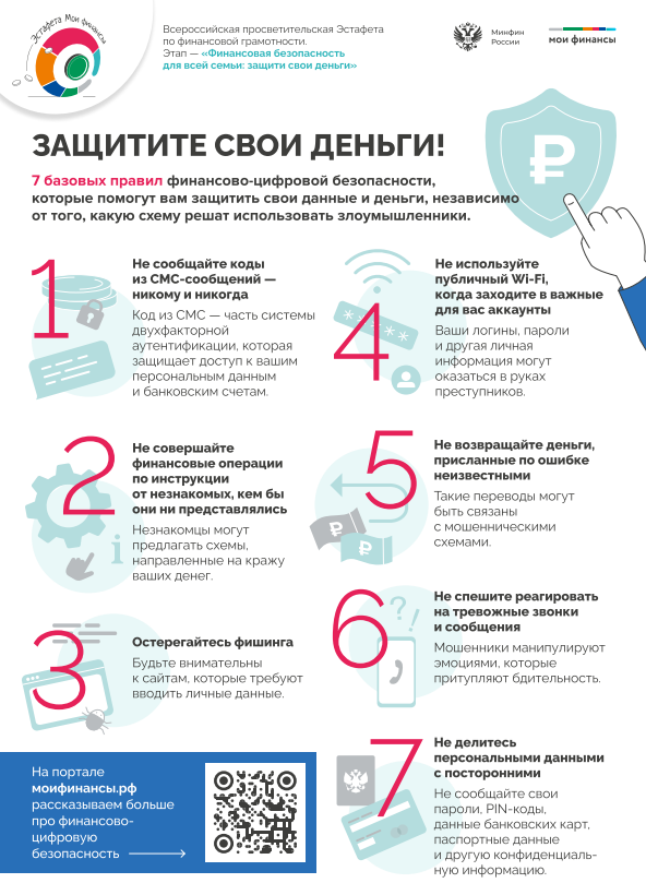 Администрации городского округа муниципальное образование городской округ город Кировск Луганской Народной Республики сообщает о старте пятого этапа Всероссийской просветительской эстафеты «Мои финансы», который посвящён теме «Финансовая безопасность!.