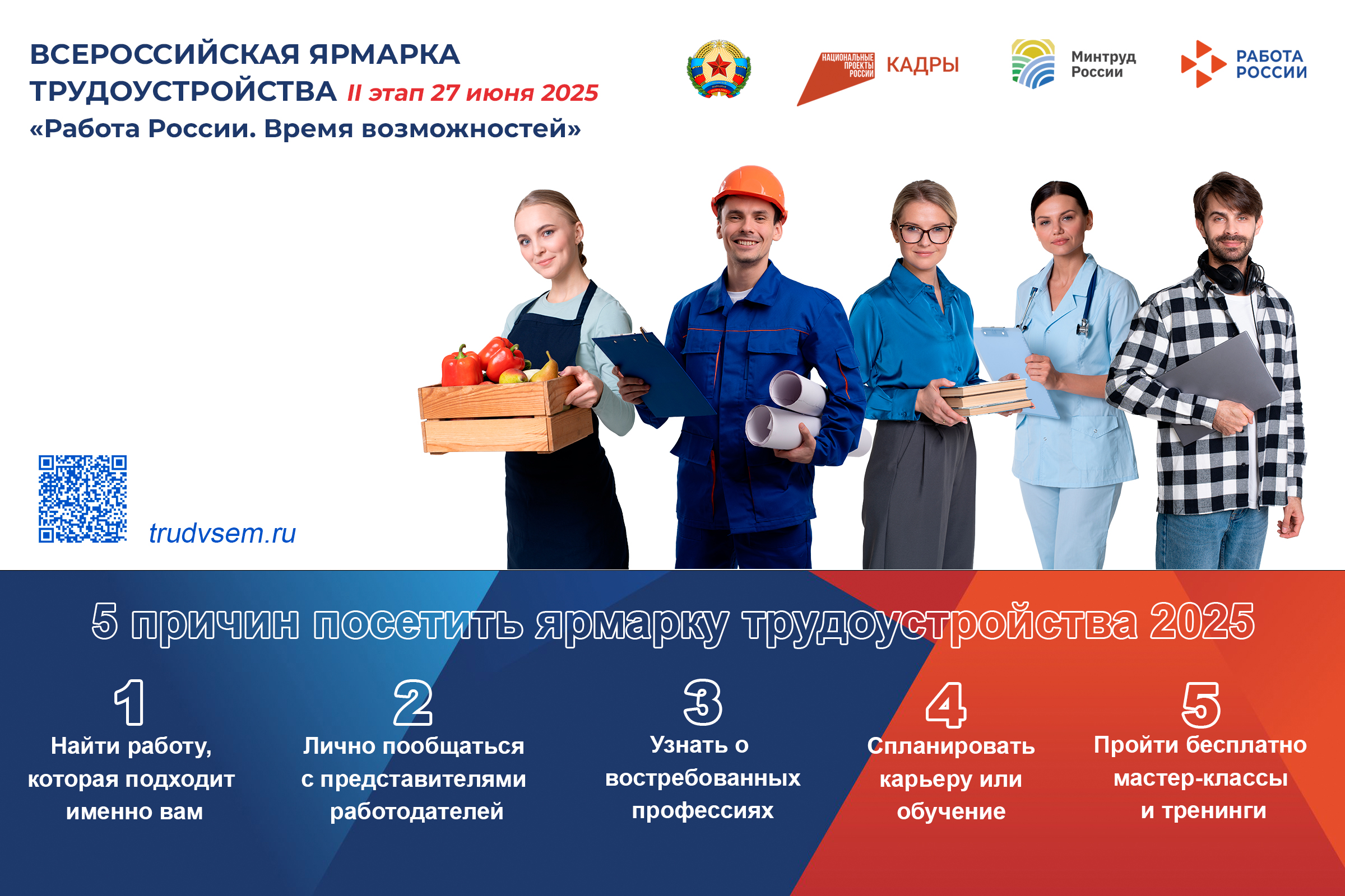 Ваше будущее начинается сегодня — приходите на Всероссийскую ярмарку трудоустройства «Работа России. Время возможностей»!.